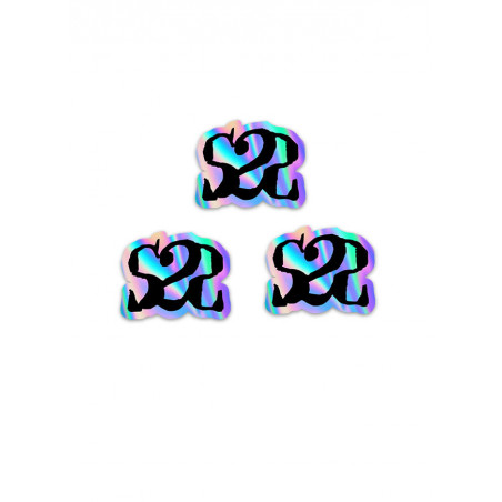 Lot 3 Stickers logo Holographiques